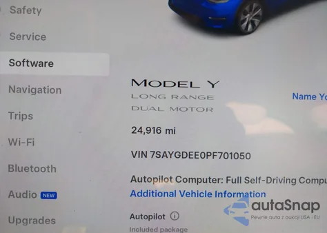 2023 Tesla Model Y Awd/Long Range Dual Motor All-Wheel Drive from USA, damaged, VIN 7SAYGDEE0PF701050